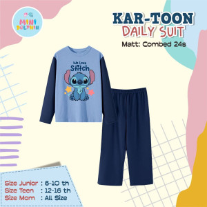 PO KARTOON DAILY SUIT PANJANG (JUN TEEN) BY MINI DOLPHIN
