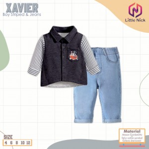 PO XAVIER BOY STRIPED & JEANS BY LITTLE NICK