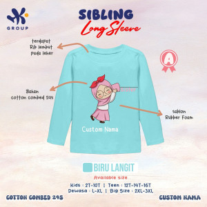 PO SIBLING TSHIRT CUSTOM NAME LENGAN PANJANG BY HK GROUP